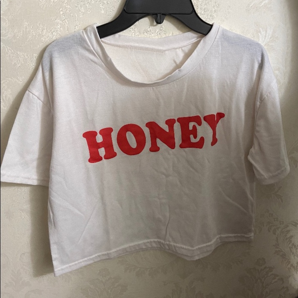 cropped vintage “honey” shirt